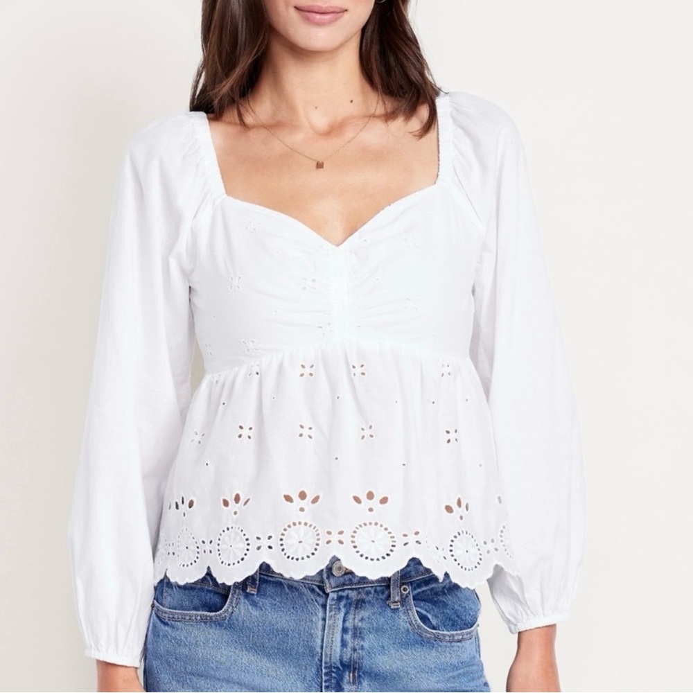 Old Navy White Eyelet Blouse